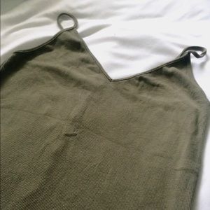 Olive Green Ribbed Maxi Dress (Forever 21)